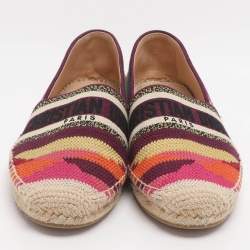 مملوكة مسبقًا Dior Granville Size 38.5 Multicolor Knit Fabric Espadrille Flats