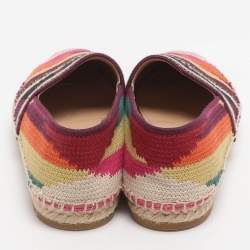 مملوكة مسبقًا Dior Granville Size 38.5 Multicolor Knit Fabric Espadrille Flats