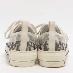 Pre Owned Dior B23 Size 38.5 Grey Mesh and PVC Low Top Sneakers
