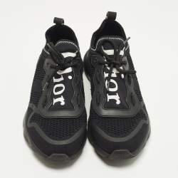 Pre Owned Dior B21 Size 41 Black Knit Fabric Low Top Sneakers