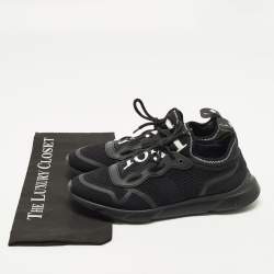 Pre Owned Dior B21 Size 41 Black Knit Fabric Low Top Sneakers