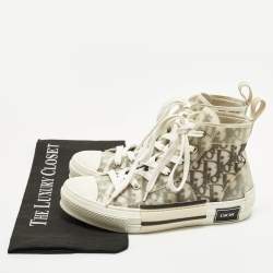 Pre Owned Dior B23 Size 38 Grey/Transparent Mesh and PVC High Top Sneakers