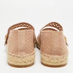 مملوكة مسبقًا حذاء فلات إسبادريل ديور مطرز غرانفيل شبك بيج مقاس 40