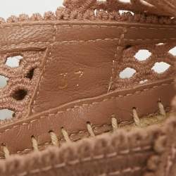 مملوكة مسبقًا حذاء فلات إسبادريل ديور مطرز غرانفيل شبك بيج مقاس 40