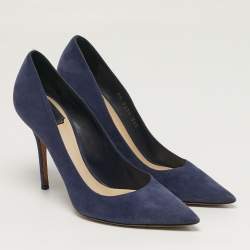 مملوكة مسبقًا حذاء كعب عالي ديور شيري مقدمة مدببة شامواه بنفسجي مقاس 37