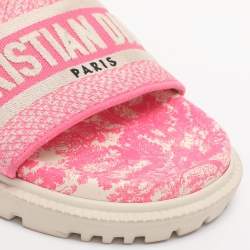 Pre Owned Dior Dway Size 38.5 Pink Canvas Sandals