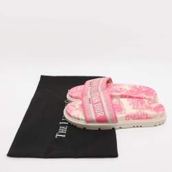 Pre Owned Dior Dway Size 38.5 Pink Canvas Sandals