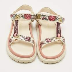 مملوكة مسبقًا صندل ديور دي-ويف مقاس 38.5 قماش متعدد الألوان حزام للكاحل