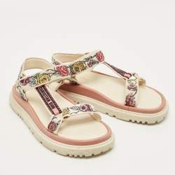 مملوكة مسبقًا صندل ديور دي-ويف مقاس 38.5 قماش متعدد الألوان حزام للكاحل