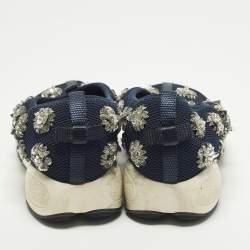 مملوكة مسبقًا Dior Fusion Size 38 Navy Blue Mesh Slip On Sneakers