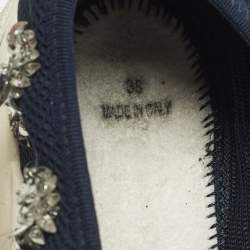 مملوكة مسبقًا Dior Fusion Size 38 Navy Blue Mesh Slip On Sneakers