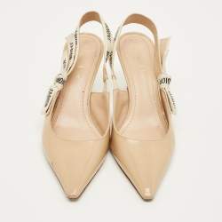 مملوكة مسبقًا حذاء كعب عالي ديور قماش فني جادور أسود بمقدمة مدببة حزام على الكاحل مقاس 39