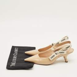 مملوكة مسبقًا حذاء كعب عالي ديور قماش فني جادور أسود بمقدمة مدببة حزام على الكاحل مقاس 39