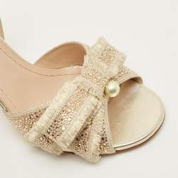 مملوكة مسبقًا صندل ديور سير كاحل جلد ذهبي مقاس 40.5