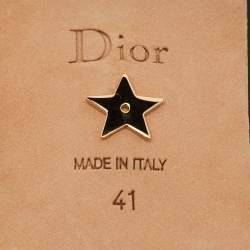 Pre Owned Dior J'Adior Size 41 Black Fabric Pointed Toe Ankle Wrap Flats