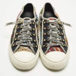 Pre Owned Dior Walk'n'Dior Size 38.5 Multicolor Canvas Low Top Sneakers