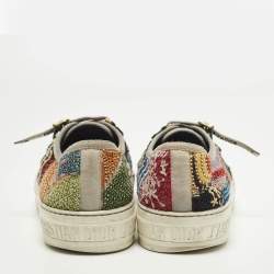 Pre Owned Dior Walk'n'Dior Size 38.5 Multicolor Canvas Low Top Sneakers