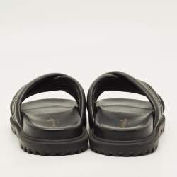 مملوكة مسبقًا Dior D-Cross Size 38 Black Leather Flat Slide