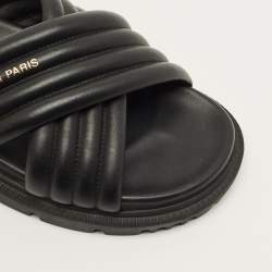 مملوكة مسبقًا Dior D-Cross Size 38 Black Leather Flat Slide