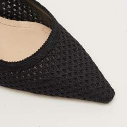 مملوكة مسبقًا Dior J'Adior Size 40 Black/White Knit Fabric Pointed Toe Slingback Pumps