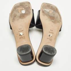 Pre Owned Dior C'est Dior Size 37.5 Black Patent Leather Slide Sandals