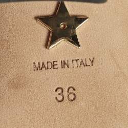 مملوكة مسبقًا Dior Dway Size 36 Black/Beige Embroidered Canvas Slide Sandals