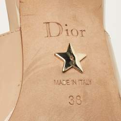 Pre Owned حذاء كعب عالي ديور قماش فني جادور أسود بمقدمة مدببة حزام على الكاحل مقاس 39