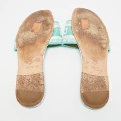 مملوكة مسبقًا صندل ديور دواي كانفاس أخضر مسطح مقاس 38