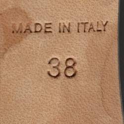 Pre Owned حذاء كعب عالي ديور جلد أسود لامع مقدمة دائرية مقاس 38