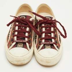 Pre Owned حذاء رياضي ديور والكن ديور برقبة منخفضة قماش مطرز متعدد الألوان مقاس 38