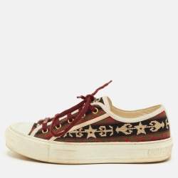مملوكة مسبقًا Dior Walk'n'Dior Size 38 Multicolor Embroidered Canvas Low Top Sneakers