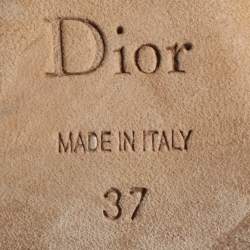 Pre Owned Dior Brooklyn Size 37 Black Nylon Ankle Wrap Peep Toe Ankle Boots