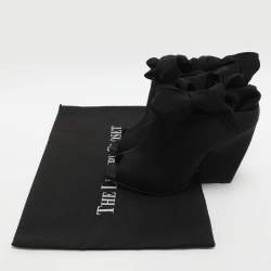 Pre Owned Dior Brooklyn Size 37 Black Nylon Ankle Wrap Peep Toe Ankle Boots