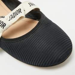 مملوكة مسبقًا حذاء باليرينا مسطح ديور جادور شبك أسود مقاس 38.5