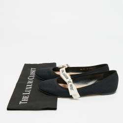 مملوكة مسبقًا حذاء باليرينا مسطح ديور جادور شبك أسود مقاس 38.5