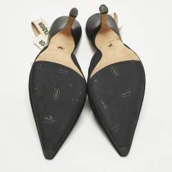 مملوكة مسبقًا حذاء كعب عالي ديور جادور قماش تقني أسود حزام خلفي مقاس 37