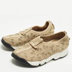 مملوكة مسبقًا حذاء رياضي ديور فيوجن شبك بيج مقاس 37.5