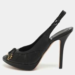 مملوكة مسبقًا Dior Size 37 Black Leather Slingback Sandals