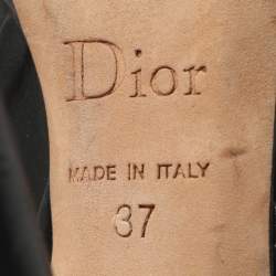 مملوكة مسبقًا صندل سلايبك جلد أسود بشريط خلفي ديور مقاس 37