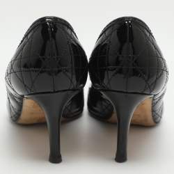 مملوكة مسبقًا Dior Bow Size 38 Black Patent Leather Pumps
