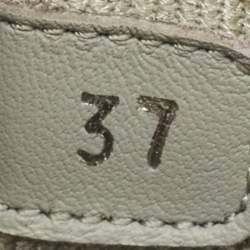 Pre Owned Dior B27 Size 37 Grey Canvas and Leather Lace Up Sneakers