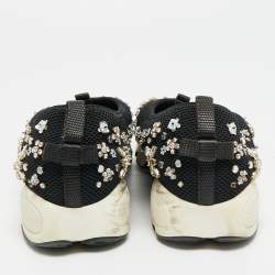 Pre Owned حذاء رياضي ديور فيوجن مش بعرى مزخرف باللون الأسود مقاس 35.5