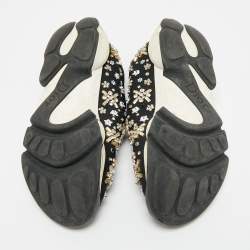 Pre Owned حذاء رياضي ديور فيوجن مش بعرى مزخرف باللون الأسود مقاس 35.5