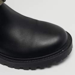 مملوكة مسبقًا Dior D-major Size 38 Black/Beige Canvas and Leather Mid Calf Boots