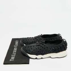 مملوكة مسبقًا حذاء رياضي ديور فيوجن شبك مزخرف بالكريستال الأسود مقاس 39.5