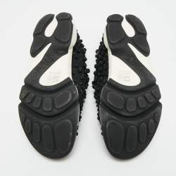 مملوكة مسبقًا حذاء رياضي ديور فيوجن شبك مزخرف بالكريستال الأسود مقاس 39.5