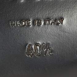 Pre Owned صندل ديور كاناج جلد مبطن لامع أسود بحزام كاحل مقاس 40