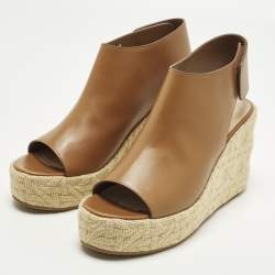 مملوكة مسبقًا Dior Attitude Size 40 Brown Leather Wedge Sandals