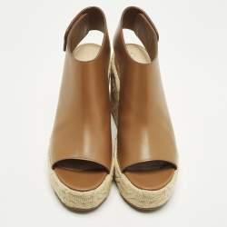 مملوكة مسبقًا Dior Attitude Size 40 Brown Leather Wedge Sandals