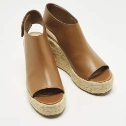 مملوكة مسبقًا Dior Attitude Size 40 Brown Leather Wedge Sandals